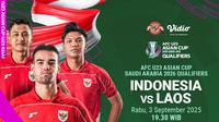 Siaran langsung Kualifikasi AFC U-23 Asian Cup 2026: Timnas U-23 Indonesia vs Laos Eksklusif di Vidio